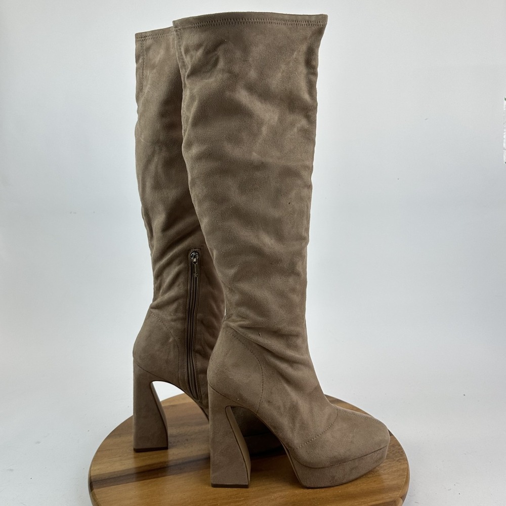 Womens Jessica Simpson Daniyah Brown Faux Suede Platform‎ Heel Boots Size 10 GUC